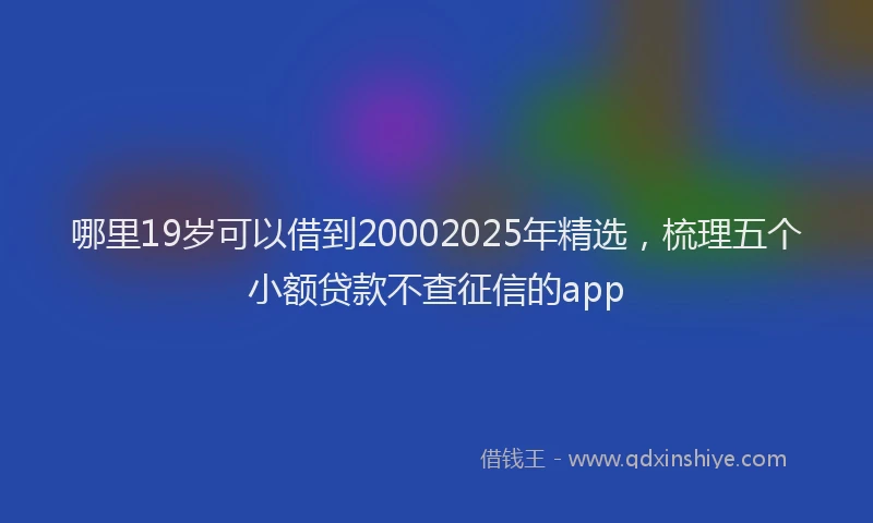 哪里19岁可以借到20002025年精选，梳理五个小额贷款不查征信的app