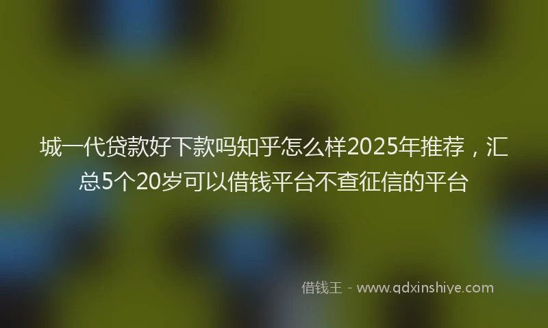 城一代贷款好下款吗知乎怎么样2025年推荐，汇总5个20岁可以借钱平台不查征信的平台