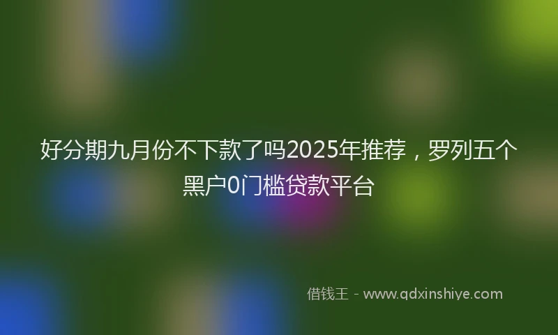 好分期九月份不下款了吗2025年推荐，罗列五个黑户0门槛贷款平台