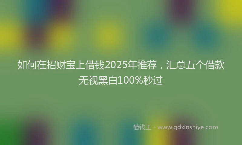 如何在招财宝上借钱2025年推荐，汇总五个借款无视黑白100%秒过