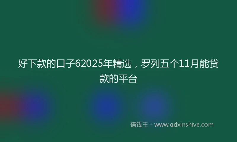 好下款的口子62025年精选，罗列五个11月能贷款的平台
