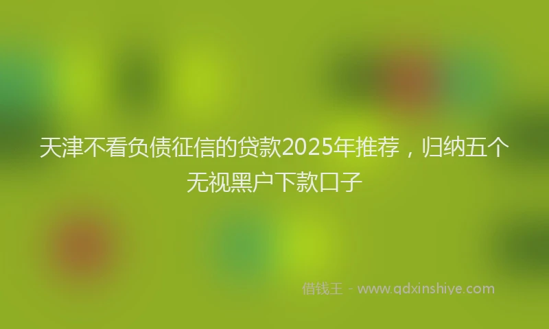 天津不看负债征信的贷款2025年推荐，归纳五个无视黑户下款口子