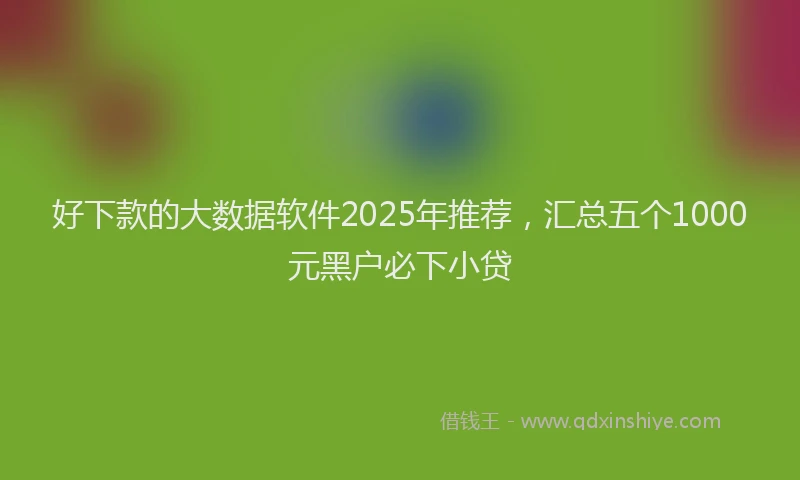 好下款的大数据软件2025年推荐，汇总五个1000元黑户必下小贷