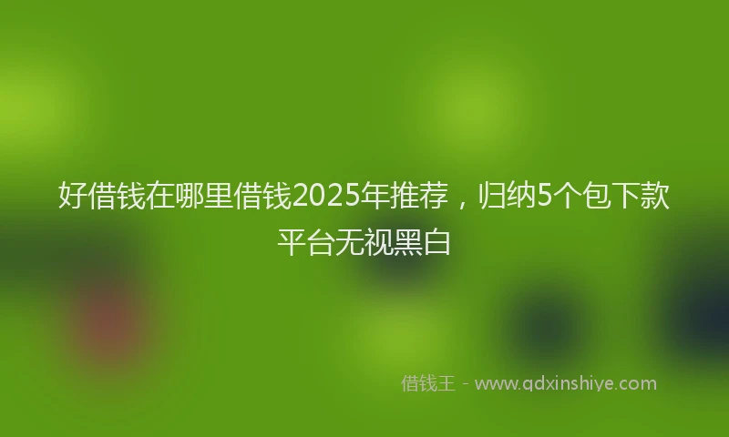 好借钱在哪里借钱2025年推荐，归纳5个包下款平台无视黑白