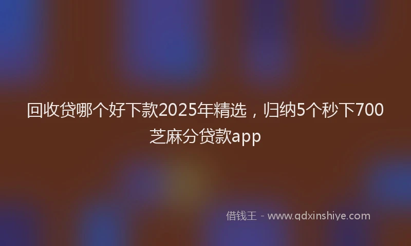 回收贷哪个好下款2025年精选，归纳5个秒下700芝麻分贷款app
