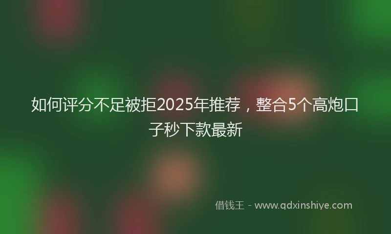 如何评分不足被拒2025年推荐，整合5个高炮口子秒下款最新
