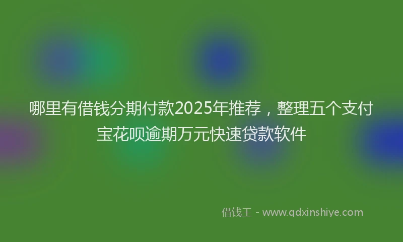 哪里有借钱分期付款2025年推荐，整理五个支付宝花呗逾期万元快速贷款软件