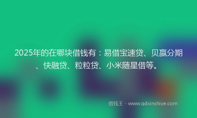 2025年的在哪块借钱有：易借宝速贷、贝赢分期、快融贷、粒粒贷、小米随星借等。