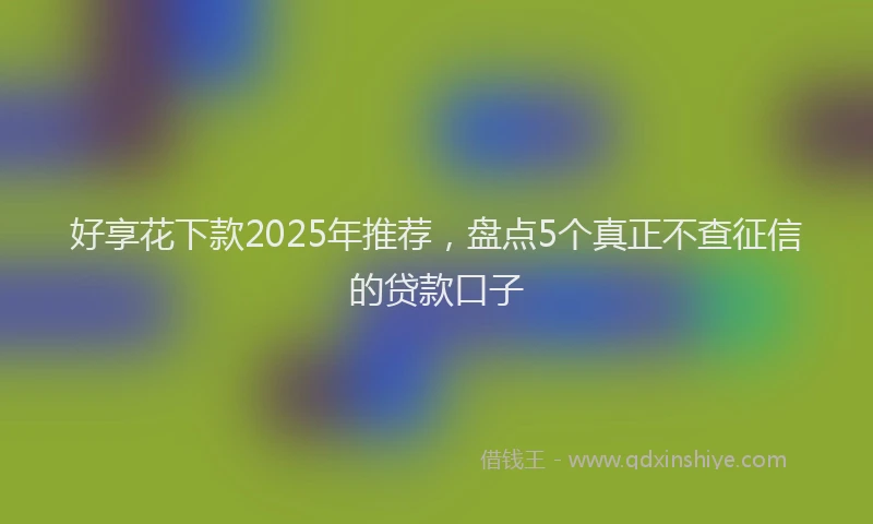好享花下款2025年推荐，盘点5个真正不查征信的贷款口子