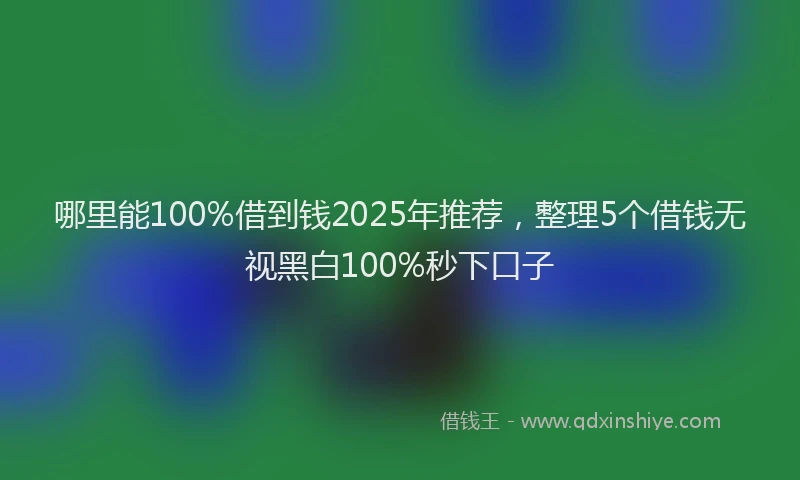 哪里能100%借到钱2025年推荐，整理5个借钱无视黑白100%秒下口子