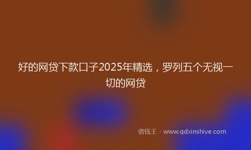 好的网贷下款口子2025年精选，罗列五个无视一切的网贷