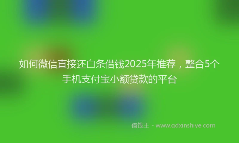 如何微信直接还白条借钱2025年推荐，整合5个手机支付宝小额贷款的平台