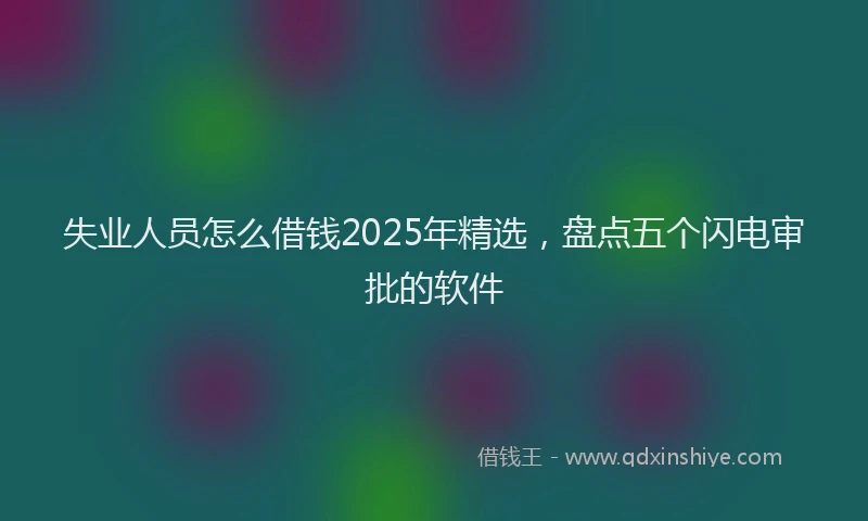 失业人员怎么借钱2025年精选，盘点五个闪电审批的软件