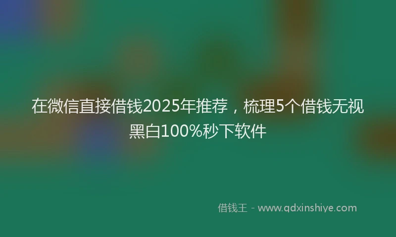 在微信直接借钱2025年推荐，梳理5个借钱无视黑白100%秒下软件