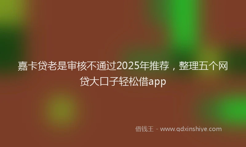 嘉卡贷老是审核不通过2025年推荐，整理五个网贷大口子轻松借app
