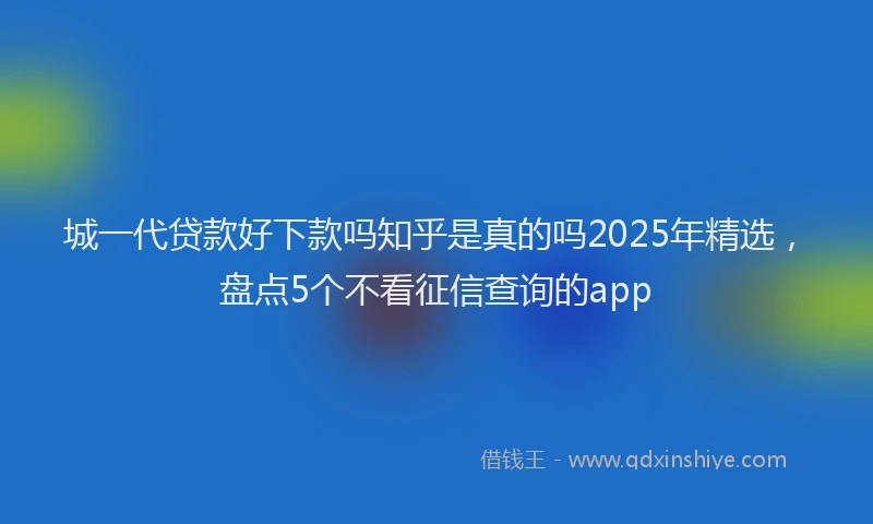 城一代贷款好下款吗知乎是真的吗2025年精选，盘点5个不看征信查询的app