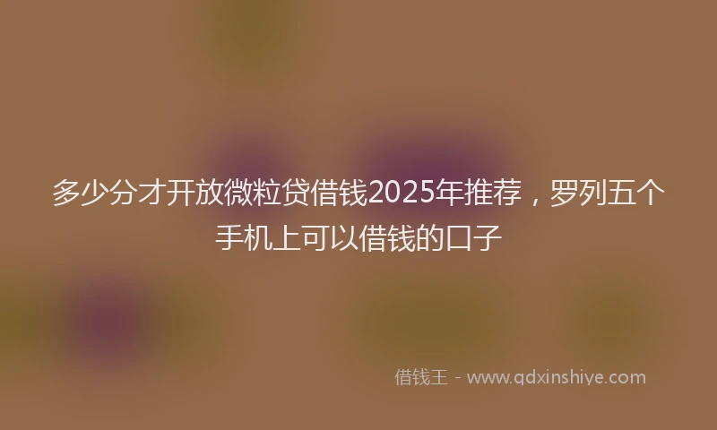 多少分才开放微粒贷借钱2025年推荐，罗列五个手机上可以借钱的口子