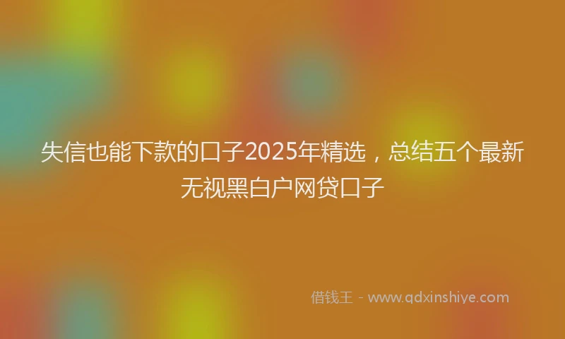 失信也能下款的口子2025年精选，总结五个最新无视黑白户网贷口子