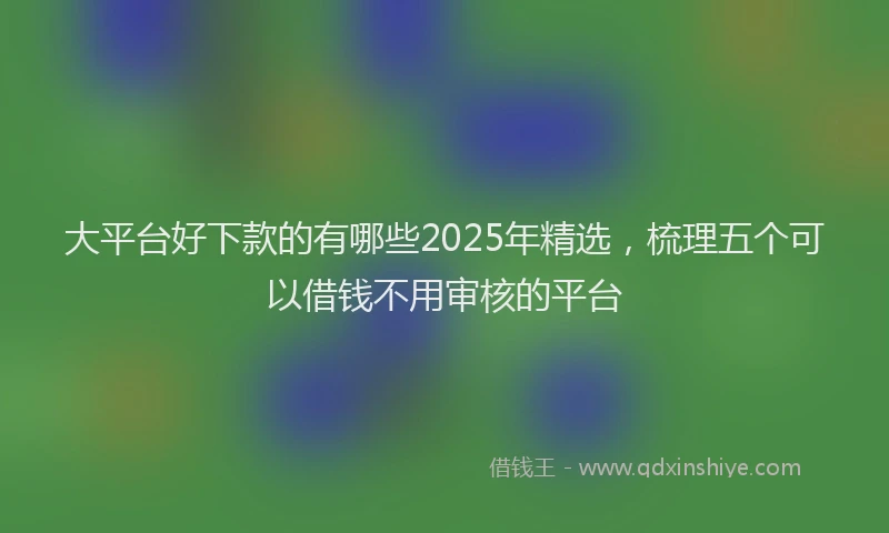 大平台好下款的有哪些2025年精选，梳理五个可以借钱不用审核的平台