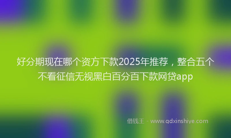好分期现在哪个资方下款2025年推荐，整合五个不看征信无视黑白百分百下款网贷app