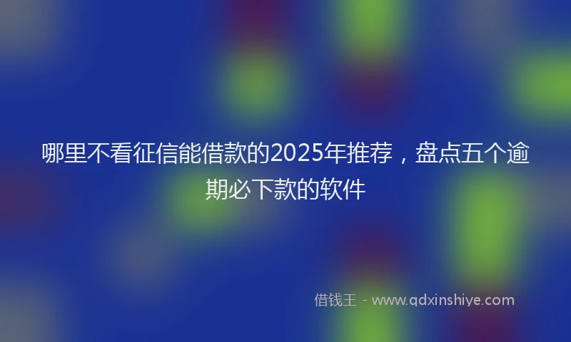 哪里不看征信能借款的2025年推荐，盘点五个逾期必下款的软件