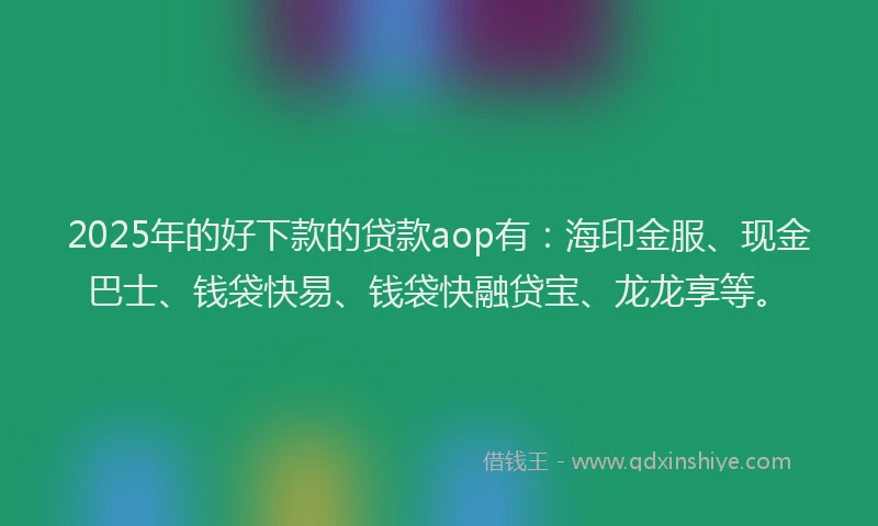 2025年的好下款的贷款aop有：海印金服、现金巴士、钱袋快易、钱袋快融贷宝、龙龙享等。
