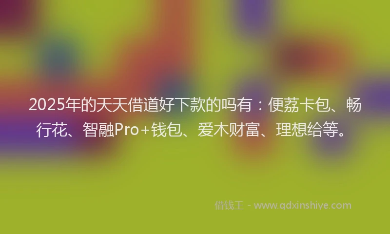 2025年的天天借道好下款的吗有：便荔卡包、畅行花、智融Pro+钱包、爱木财富、理想给等。