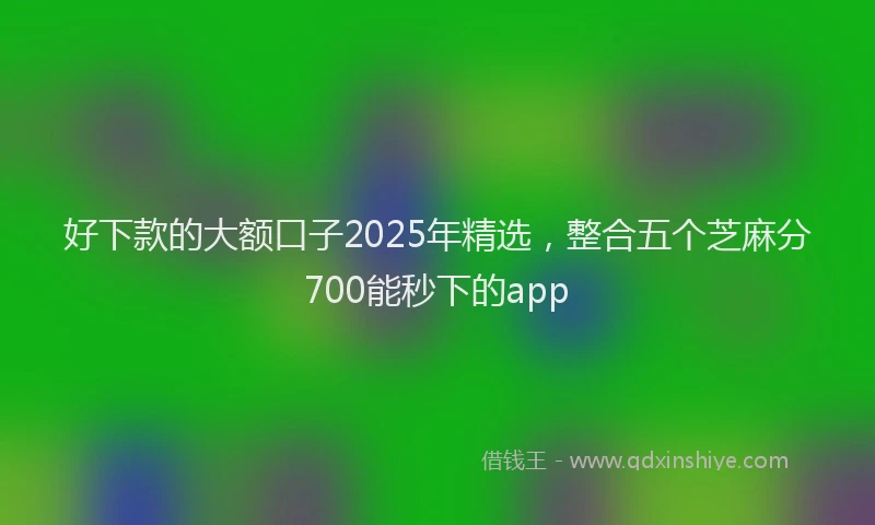 好下款的大额口子2025年精选，整合五个芝麻分700能秒下的app