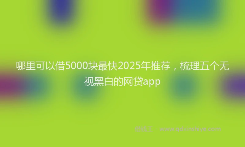 哪里可以借5000块最快2025年推荐，梳理五个无视黑白的网贷app