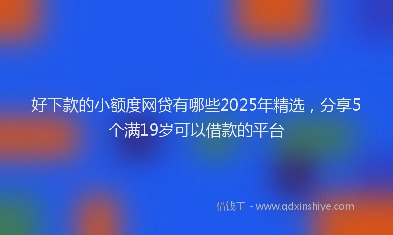 好下款的小额度网贷有哪些2025年精选，分享5个满19岁可以借款的平台