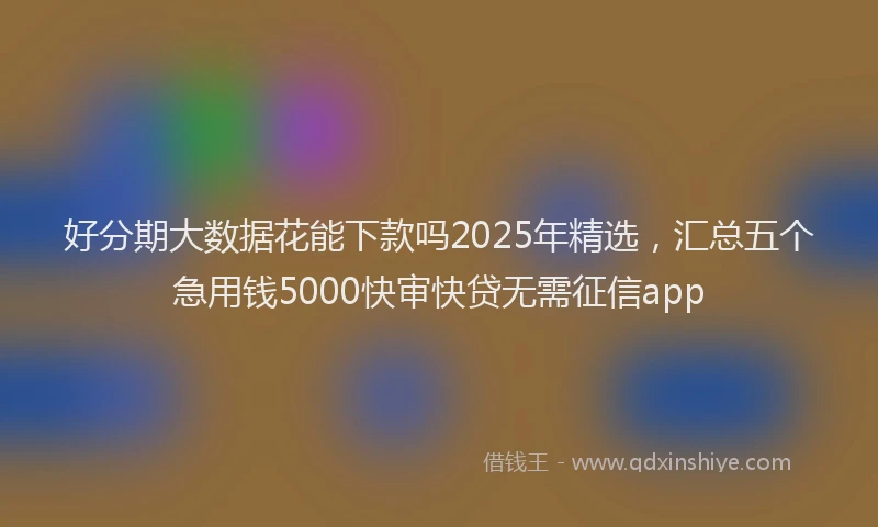 好分期大数据花能下款吗2025年精选，汇总五个急用钱5000快审快贷无需征信app