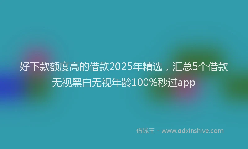 好下款额度高的借款2025年精选，汇总5个借款无视黑白无视年龄100%秒过app