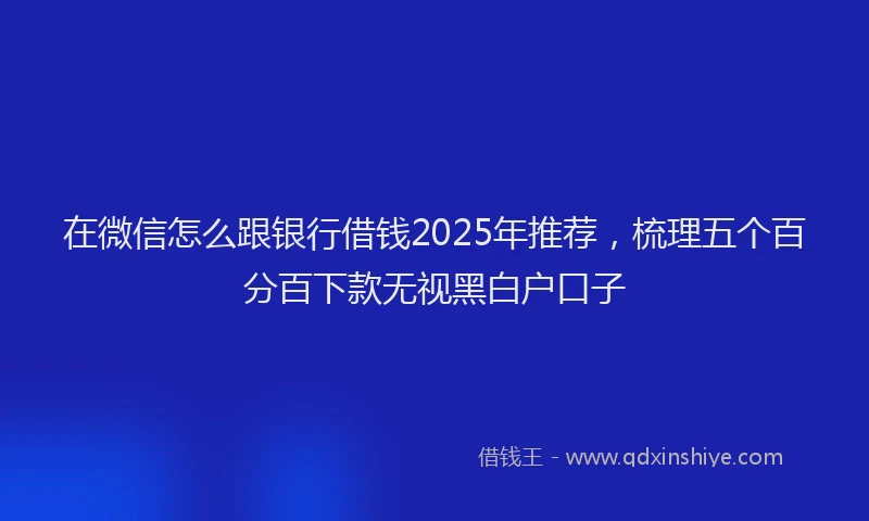 在微信怎么跟银行借钱2025年推荐，梳理五个百分百下款无视黑白户口子