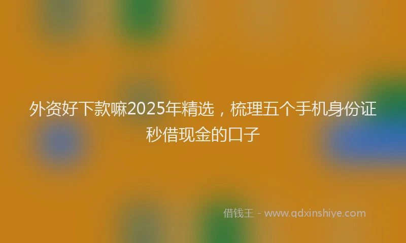 外资好下款嘛2025年精选，梳理五个手机身份证秒借现金的口子