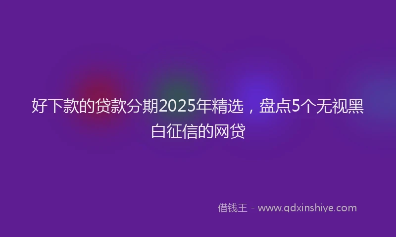 好下款的贷款分期2025年精选，盘点5个无视黑白征信的网贷