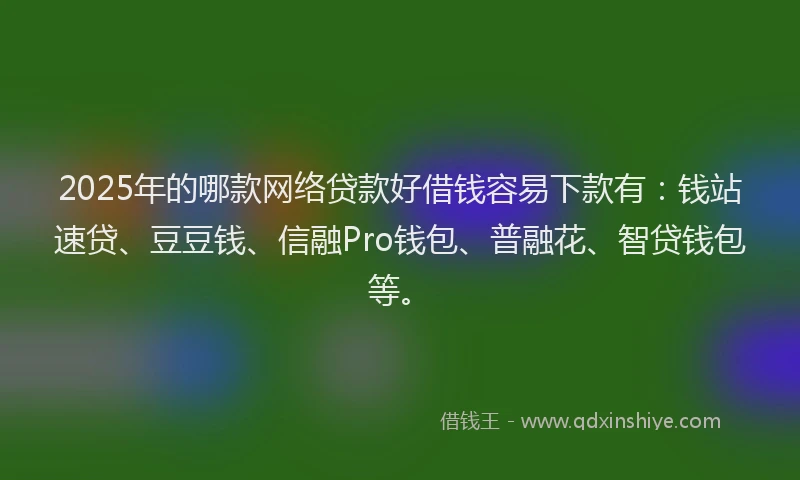 2025年的哪款网络贷款好借钱容易下款有：钱站速贷、豆豆钱、信融Pro钱包、普融花、智贷钱包等。