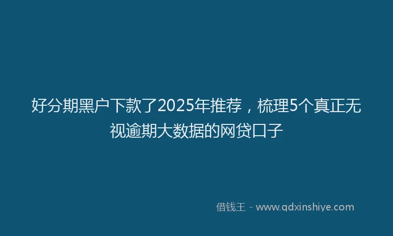 好分期黑户下款了2025年推荐，梳理5个真正无视逾期大数据的网贷口子