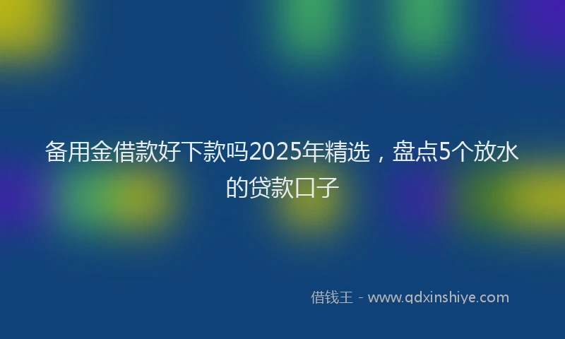 备用金借款好下款吗2025年精选，盘点5个放水的贷款口子