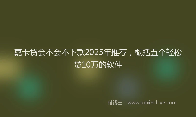 嘉卡贷会不会不下款2025年推荐，概括五个轻松贷10万的软件
