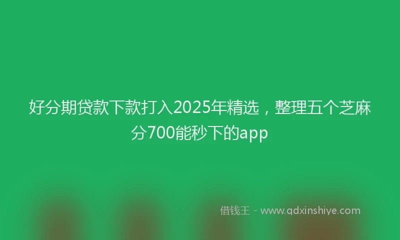 好分期贷款下款打入2025年精选，整理五个芝麻分700能秒下的app
