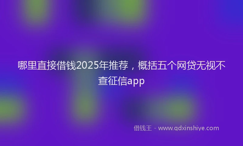 哪里直接借钱2025年推荐，概括五个网贷无视不查征信app
