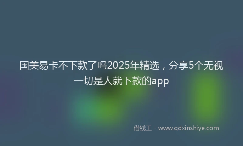 国美易卡不下款了吗2025年精选，分享5个无视一切是人就下款的app
