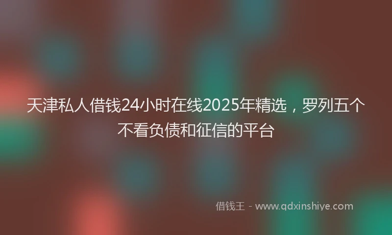 天津私人借钱24小时在线2025年精选，罗列五个不看负债和征信的平台