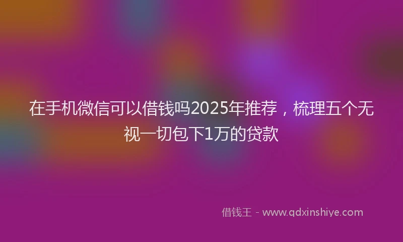 在手机微信可以借钱吗2025年推荐，梳理五个无视一切包下1万的贷款