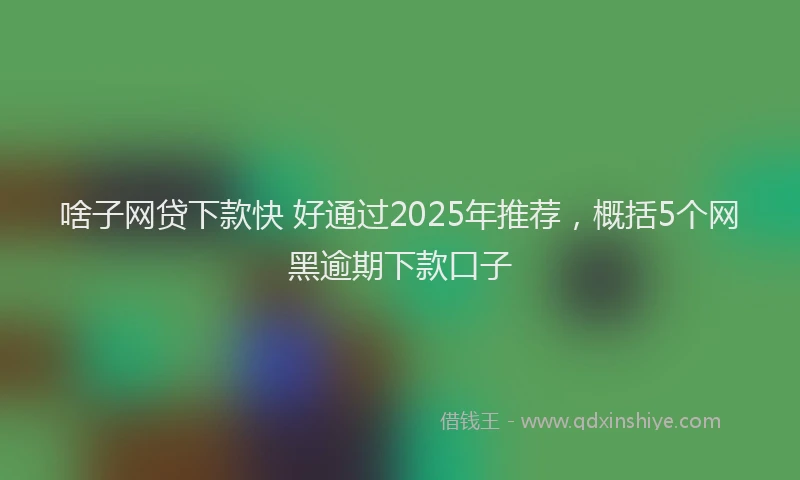 啥子网贷下款快 好通过2025年推荐，概括5个网黑逾期下款口子