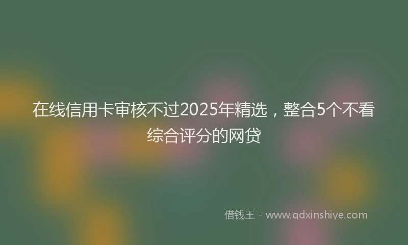在线信用卡审核不过2025年精选，整合5个不看综合评分的网贷