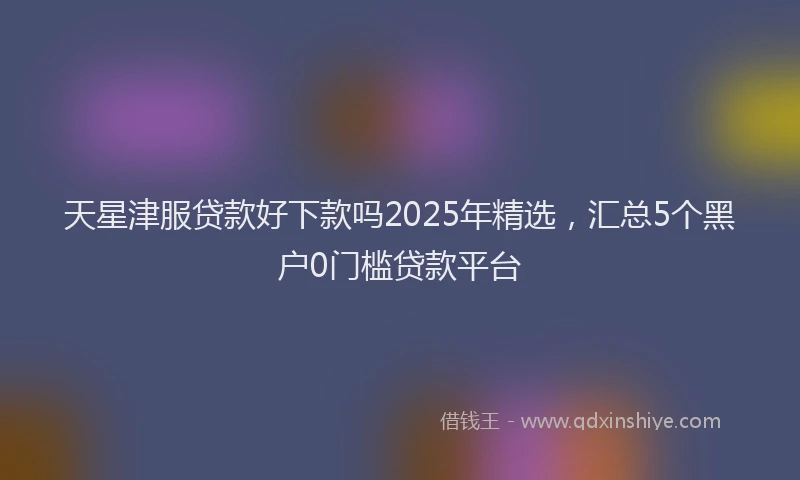 天星津服贷款好下款吗2025年精选，汇总5个黑户0门槛贷款平台