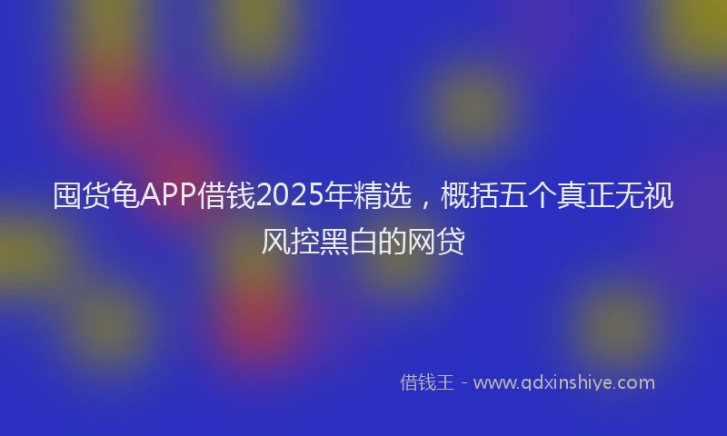 囤货龟APP借钱2025年精选，概括五个真正无视风控黑白的网贷