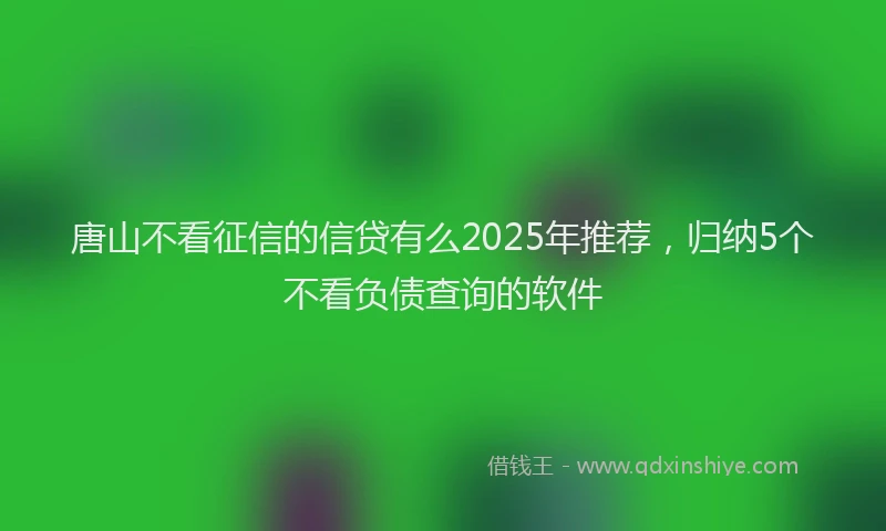 唐山不看征信的信贷有么2025年推荐，归纳5个不看负债查询的软件
