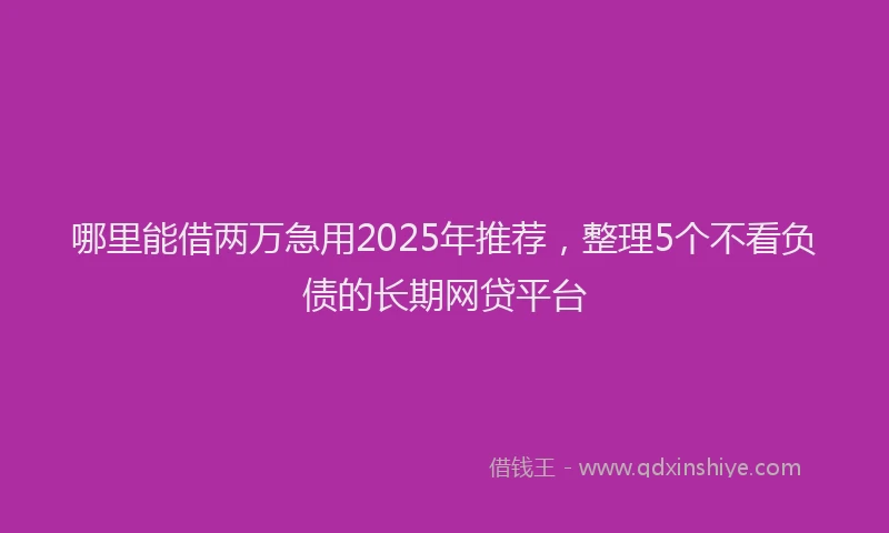 哪里能借两万急用2025年推荐，整理5个不看负债的长期网贷平台